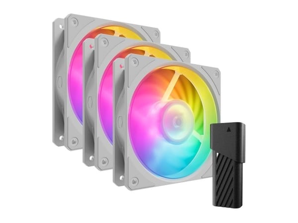 Cooler Master Mobius 120P ARGB - White Edition - boksviftesett - 120 mm - hvit