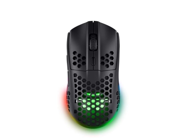 Trust GXT 929 Helox - Mus - ultra-lätt, gaming - högerhänt - optisk - 6 knappar - trådlös - 2.4 GHz - trådlös USB-mottagare - svart