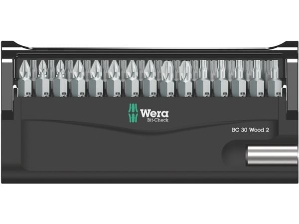Wera 2 SB, 30 stykker, PH 2, PZ 1, PZ 2, PZ 3, TX10, TX15, TX20, TX25, TX30, TX40, 274 g, Boks