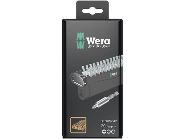 Wera 2 SB, 30 stykker, PH 2, PZ 1, PZ 2, PZ 3, TX10, TX15, TX20, TX25, TX30, TX40, 274 g, Boks