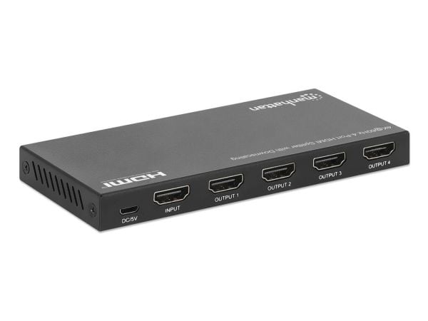Manhattan 208369, HDMI, 4x HDMI, 3840 x 2160 piksler, sortering, plast, 4K Ultra HD