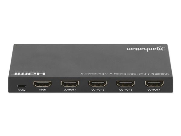 Manhattan 208369, HDMI, 4x HDMI, 3840 x 2160 piksler, sortering, plast, 4K Ultra HD