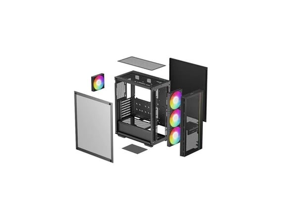 DeepCool MATREXX 55 MESH V4 C, Midi Tower, PC, Sort, ATX, Micro ATX, Mini-ITX, ABS syntetisk, SPCC, Spilling