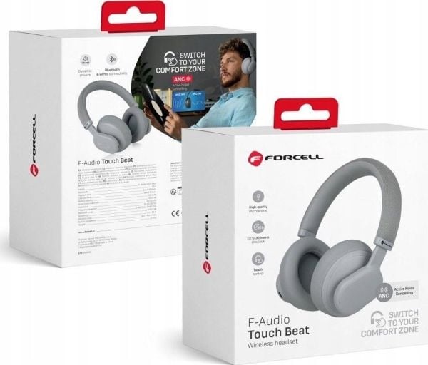 ForCell F-AUDIO trådløse hodetelefoner med ANC, touch Beat grå