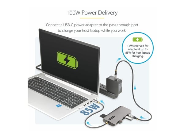 StarTech.com USB-C Triple-Monitor Multiport Adapter, HDMI/DP/Card Reader - telakointiasema - USB-C 3.2 Gen 1 / Thunderbolt 3 / Thunderbolt 4 - HDMI...