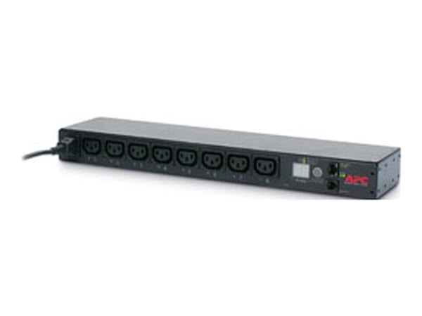 APC Switched Rack PDU AP7920B - Strømfordelingslist - AC 200/208/230 V - 2300 VA - Ethernet - inngang: IEC 60320 C14 - utgangskontakter: 8 (power I...