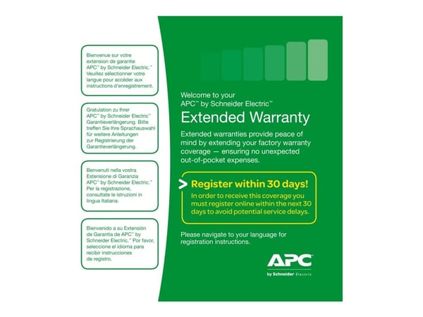 APC Service Pack 1 Year Extended Warranty, 1 lisenssi(t), 1 vuosi/vuosia, 24x7