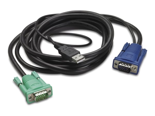 APC - Tastatur / video / musekabel (KVM) - USB, HD-15 (VGA) (hann) til HD-15 (VGA) (hann) - 1.83 m - for P/N: AP5201, AP5202, AP5808, AP5816, KVM1116R