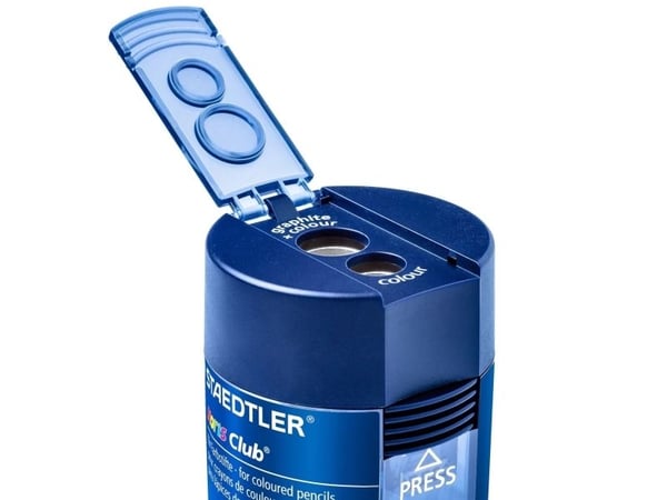 STAEDTLER Noris Club - Blyantspisser med beholder - 2 hull - metall, polystyren