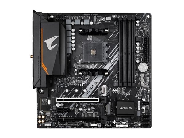 AORUS B550M ELITE AX - 1.3 - moderkort - micro ATX - Socket AM4 - AMD B550 Chipuppsättning - USB 3.2 Gen 1 - Gigabit LAN, Wi-Fi 6E, Bluetooth - inb...