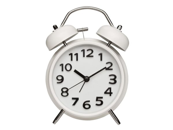 TFA-Dostmann 60.1040.02, Quartz vekkerklokke, Rund, Hvit, 12 timers, Alle kjønn, Alarm