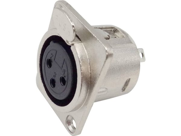 TRU COMPONENTS 1408819 XLR-kontakt flensetilkobling, rette kontakter Pol: 3 sølv 1 stk