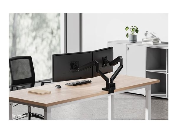 Neomounts NEXT Slim DS70-250BL2 - Monteringssett (leddarm) - full bevegelse - for 2 skjermer - aluminium - svart - skjermstørrelse: 17"-32" - skriv...