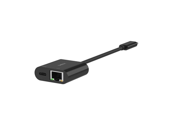 Belkin - Nettverksadapter - USB-C - Gigabit Ethernet x 1 + USB-C (bare strøm) x 1