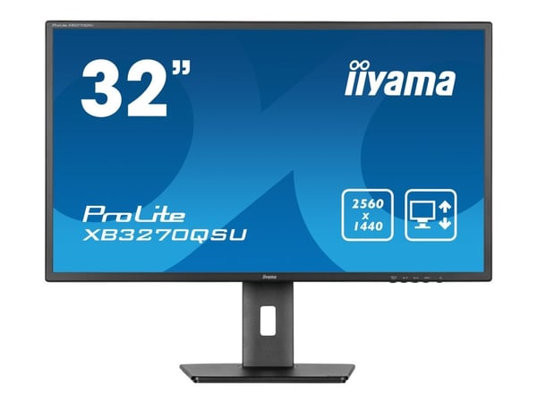 iiyama ProLite XB3270QSU-B1 - LED-skjerm - 32" (31.5" synlig) - 2560 x 1440 WQHD @ 100 Hz - IPS - 250 cd/m² - 1200:1 - 3 ms - HDMI, DisplayPort - h...