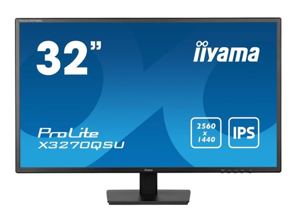 iiyama ProLite X3270QSU-B1 - LED-skjerm - 32" (31.5" synlig) - 2560 x 1440 WQHD @ 100 Hz - IPS - 250 cd/m² - 1200:1 - 3 ms - 2xHDMI, DisplayPort - ...