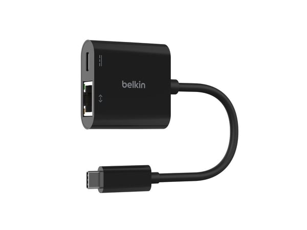 Belkin INC019BTBK USB-C Ethernet-adapter Gigabit, 100 W PD, svart