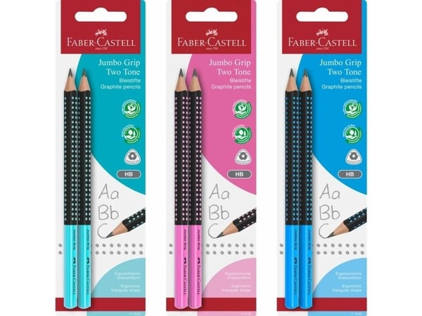 Faber-Castell 111993, B, Blandade färger, Triangulär, Blåsa, 2 styck