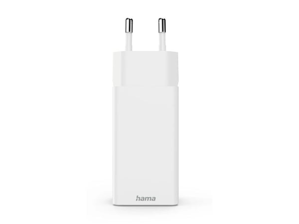 Hama mini GaN 65W PD/QC 2x USB-C, 1x USB-A biała biała