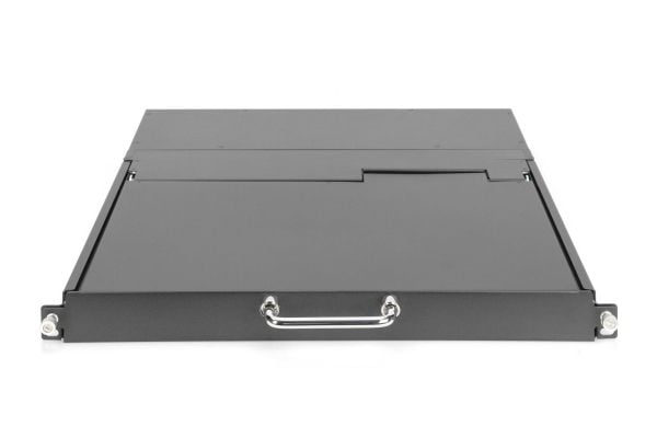 Digitus - KVM-konsoll med KVM-svitsj - 1 porter - Tysk - 17" - kan monteres i rack - 1920 x 1080 Full HD (1080p) @ 60 Hz - 1000:1 - RAL 9005, svart