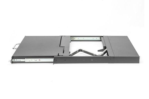 Digitus - KVM-konsoll med KVM-svitsj - 8 porter - Tysk - 17" - kan monteres i rack - 1920 x 1080 Full HD (1080p) @ 60 Hz - 1000:1 - RAL 9005, svart