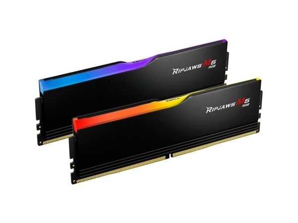 G.Skill Ripjaws M5 RGB - DDR5 - sett - 32 GB: 2 x 16 GB - DIMM 288-pin - 5200 MT/s / PC5-41600 - CL40 - 1.1 V - ikke-bufret - ikke-ECC - matt svart