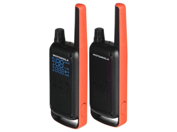 Motorola T82 Twin Pack walkie talkie 16 kanaler Sort, Orange