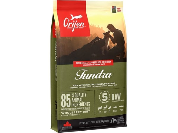 Orijen Tundra torrfoder 11,4 kg vuxen kyckling, fisk, kalkon