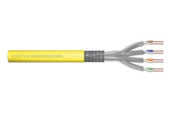 DIGITUS Professional - Samlet kabel - 500 m - SFTP - CAT 7a - IEEE 802.5/IEEE 802.3 - halogenfri, solid - gul, RAL 1016