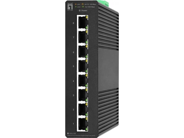 LevelOne IGS-2108, Håndtert, L2, Gigabit Ethernet (10/100/1000), Full tosidig