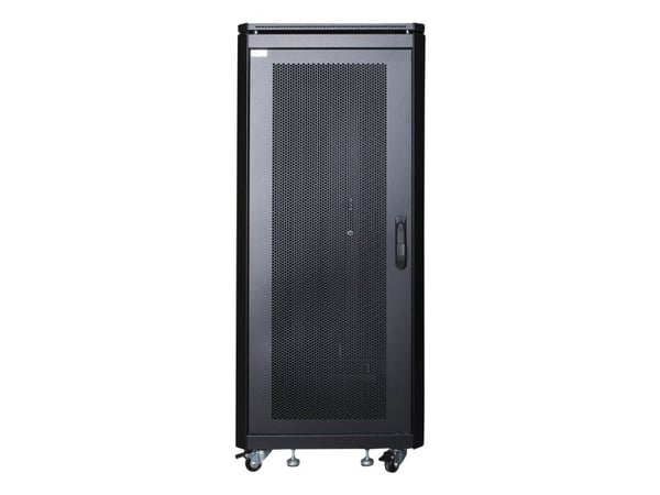 Lanview by Logon Server Line - Rack skap - 600 x 1000 mm - med 4 kjølevifter - fritt stående - RAL 9005, svart - 26U - 19"