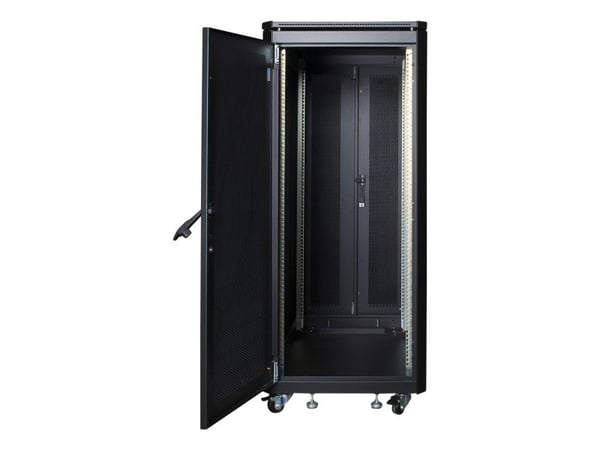 Lanview by Logon Server Line - Rack skap - 600 x 1000 mm - med 4 kjølevifter - fritt stående - RAL 9005, svart - 26U - 19"