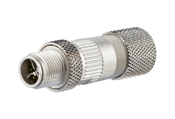 METZ CONNECT MNF881A315-0001, M12, Metallisk, Hankjønn, Rett, Nickel, Zink, Cat6a