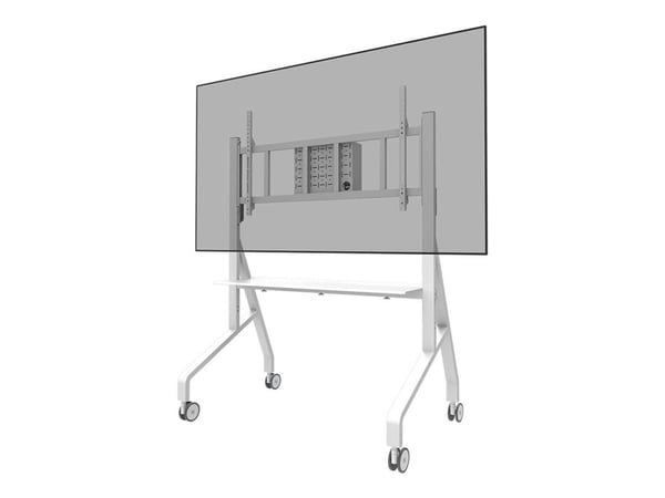 Neomounts FL50-575WH1 - Vogn - solid - for displaystativ - gulvstativ - låsbar - stål - hvit - skjermstørrelse: 65"-115"