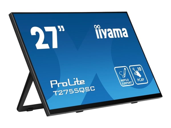 iiyama ProLite T2755QSC-B1 - LED-skjerm - 27" - berøringsskjerm - 2560 x 1440 WQHD @ 75 Hz - IPS - 400 cd/m² - 1000:1 - 5 ms - HDMI, DisplayPort - ...