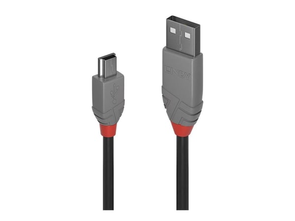 Lindy Anthra Line - USB-kabel - mini-USB type B (hann) til Micro-USB type B (hann) - USB 2.0 - 50 cm - rund - svart