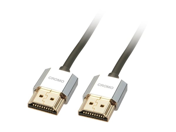 Lindy CROMO Slim High Speed HDMI Cable with Ethernet - HDMI-kabel med Ethernet - HDMI hann til HDMI hann - 2 m - skjermet tvunnet parkabel (STP)