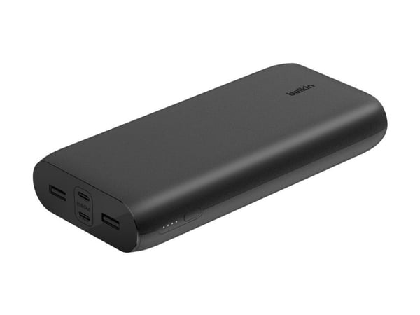 Belkin BoostCharge - Strømbank - 26000 mAh - 32 watt - PD, Fast Charge - 4 utgangskontakter (USB-C, USB) - på kabel: USB-C