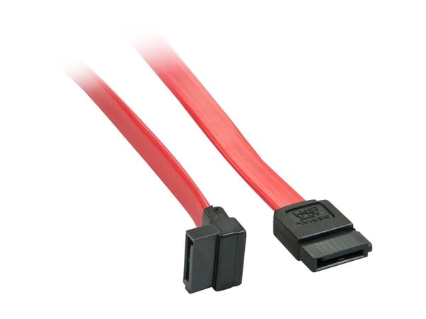 Lindy - SATA-kabel - Serial ATA 150/300/600 - SATA til SATA vinklet - 70 cm - rød