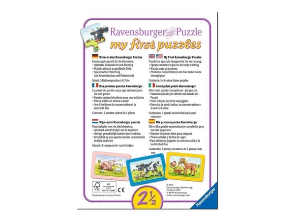 Ravensburger My First Puzzles - Good Animal Friends - puslespill - 18 deler