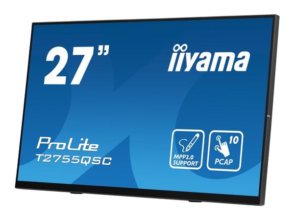 iiyama ProLite T2755QSC-B1 - LED-skjerm - 27" - berøringsskjerm - 2560 x 1440 WQHD @ 75 Hz - IPS - 400 cd/m² - 1000:1 - 5 ms - HDMI, DisplayPort - ...