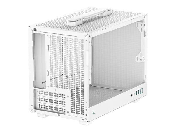 DeepCool CH160 WH - Mini-ITX - sidepanel med vindu (herdet glass) - ingen strømforsyning (ATX / PS/2 / SFX / SFX-L) - hvit - USB/lyd