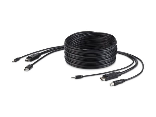 Belkin Secure KVM Combo Cable - Tastatur- / mus- / video- / lydkabel - TAA-kompatibel - USB, ministik, DisplayPort (han) til mini-phone stereo 3.5 ...
