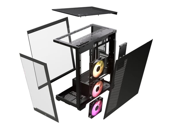 CORSAIR 3500X ARGB - Mid tower - utvidet ATX (E-ATX) - sidepanel med vindu (herdet glass) - ingen strømforsyning (ATX) - svart - USB/lyd