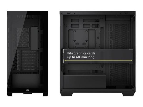 CORSAIR 3500X - Mid tower - utvidet ATX (E-ATX) - sidepanel med vindu (herdet glass) - ingen strømforsyning (ATX) - svart - USB/lyd