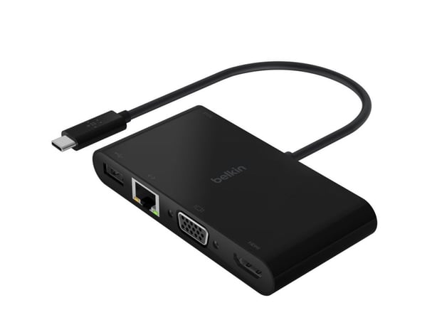 Belkin - Multimedie- og ladeadapter - USB-C - VGA, HDMI - 1GbE