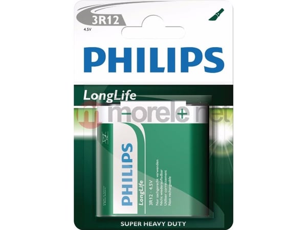 Philips LongLife 3R12L1B - Batteri 3R12 - Kul-sink