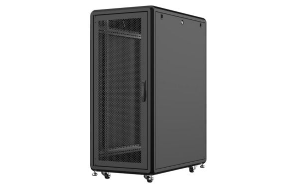 Lanview by Logon Server Line - Rack skap - 600 x 1000 mm - med 4 kjølevifter - fritt stående - RAL 9005, svart - 26U - 19"