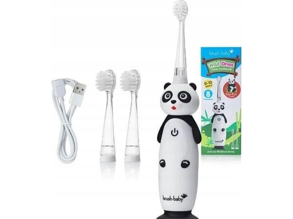 Brush-baby WildOnes elektrisk tannbørste panda, hvit