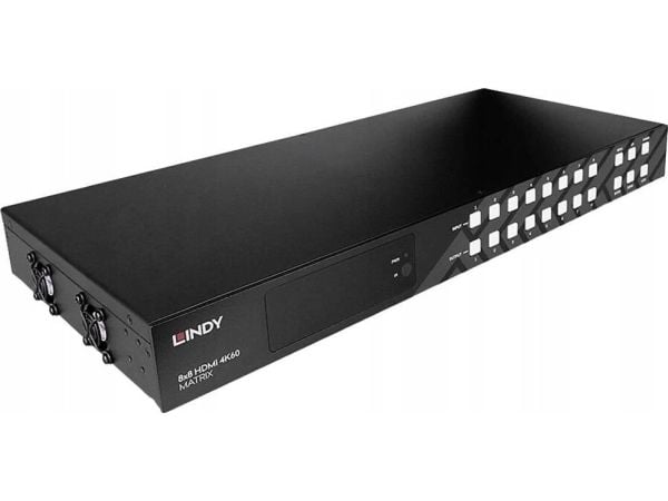 Lindy 38334, AV-matrisevelger, 3840 x 2160 piksler, 18 Gbit/s, DTS, LPCM, Svart, Metall